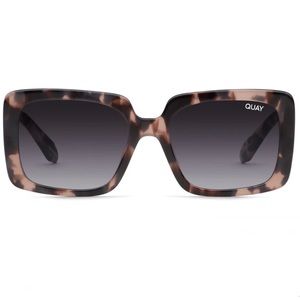 QUAY Total Vibe Sunglasses Milky Tortoise Frame Smoke Gradient Lens Square NWT
